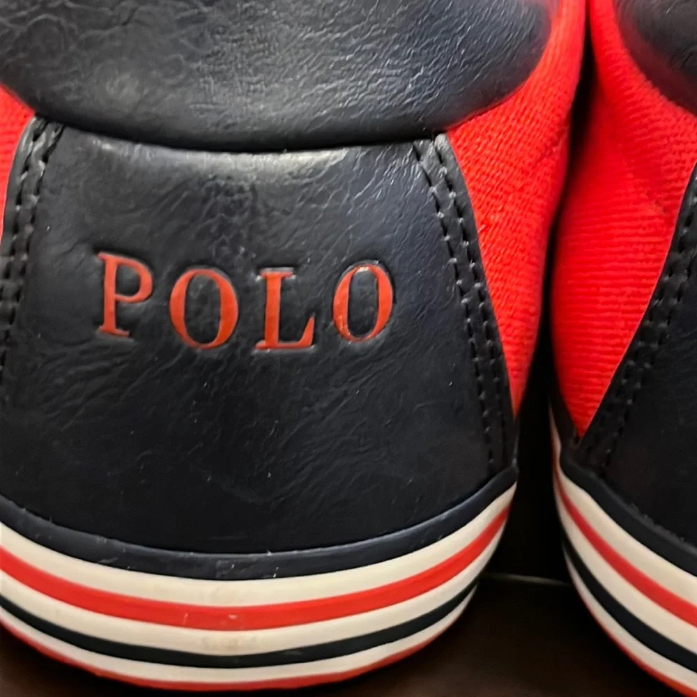 Polo Ralph Lauren Harvey SK VLC Shoes Sneakers Boat Deck Canvas red Mens Sizes